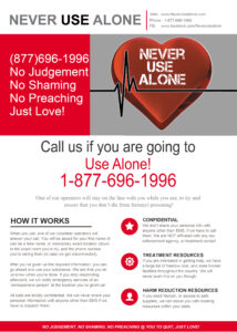 Never Use Alone Flyer
